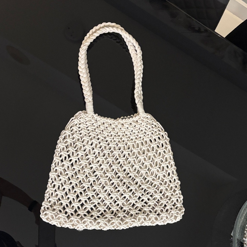 Aerie Cream Woven Tote Bag